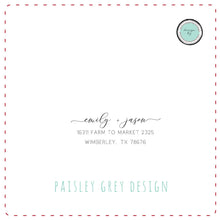 Load image into Gallery viewer, CUSTOM Just for Your - Self Inking or Red Rubber Wedding Stamp - Beautiful Script Names - Wedding Favors - Personalized - Return Address