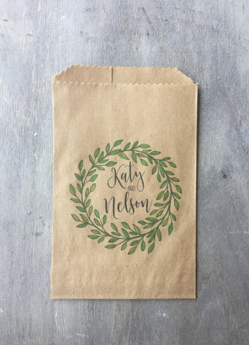 Custom Full Color Printed Paper Bags - Favor Bags - Treat Bags - Custom Text - Font Choice