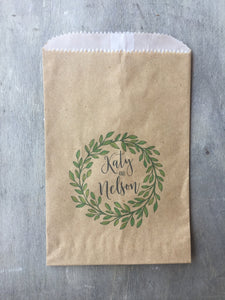 Custom Full Color Printed Paper Bags - Favor Bags - Treat Bags - Custom Text - Font Choice