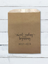 Load image into Gallery viewer, 50 Custom Sweet Ending Paper Bags - Favor Bags - Treat Bags - Custom Text - Font Choice - FREE U. S. SHIPPING