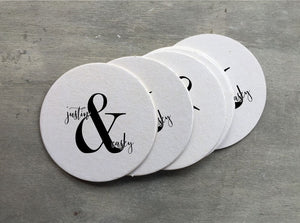 Personalized Heavy Pulpboard (2mm THICK) Custom Disposable Paper Coasters - TWO-SIDED Print - Custom Design - Free Shipping