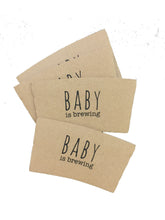 Load image into Gallery viewer, Natural Brown Kraft Coffee Sleeves - Baby is Brewing and Other Designs - Not Custom - FREE U. S. SHIPPING