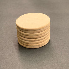 Load image into Gallery viewer, Custom Natural Wood Personalized Printed Wooden Magnets - 2 Inch GeoCache Coins - Wooden Nickels - Round or Square - Poker Chips