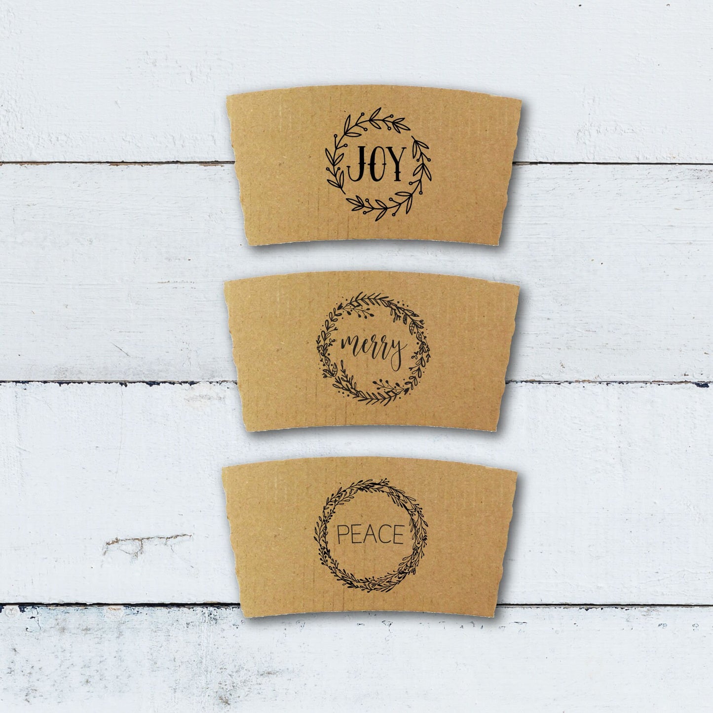 Holiday Variety Coffee Boxed Gift Sets!! Brown Kraft Sleeves, White Cups and Black Lids - Choose Size - Christmas Gift or Corporate Gift