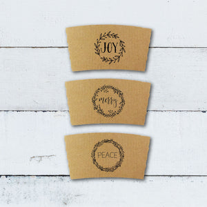 Holiday Variety Coffee Boxed Gift Sets!! Brown Kraft Sleeves, White Cups and Black Lids - Choose Size - Christmas Gift or Corporate Gift