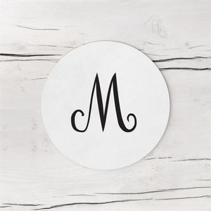 Coaster Gift Set - Heavy Pulpboard (2mm THICK) Custom Disposable Paper Coasters - Choose Your Initial and Style
