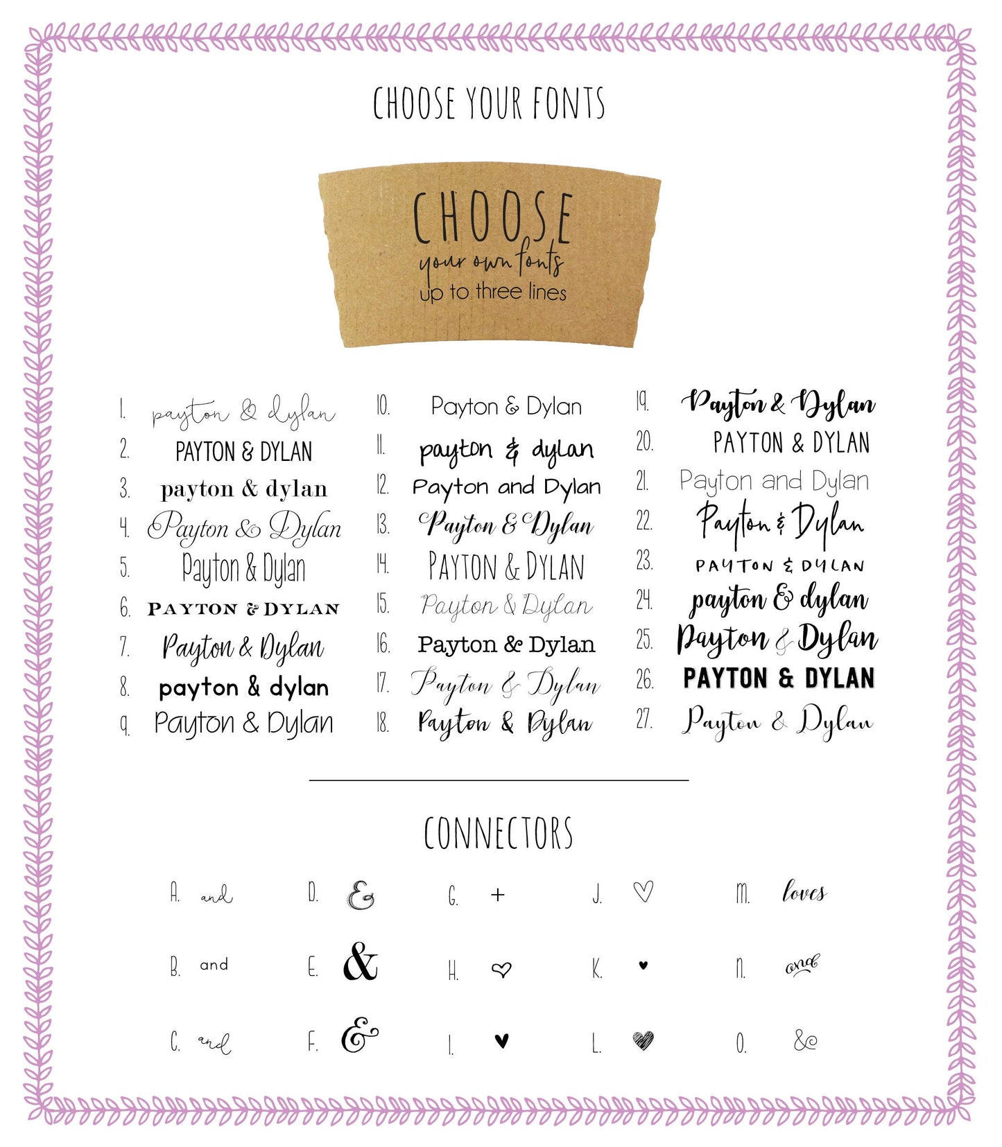 Personalized Natural Brown Kraft Coffee Sleeves, Optional White Cups and Black Lids - A Perfect Blend - Custom Text or Graphic/Font Choice