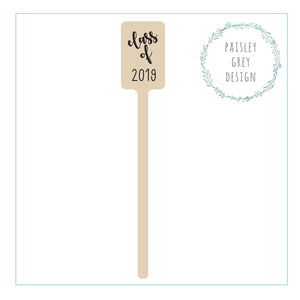 Wooden Drink Stirrers- Wood Coffee Stir Sticks - Cupcake Picks - Choose Your Design - FREE U. S. SHIPPING