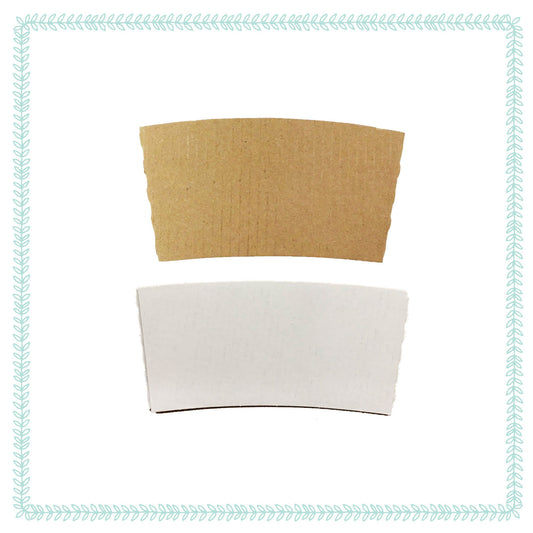 BLANK 8 Ounce Paper Coffee Sleeves - Jackets - Insulating - Hot or Cold - Unprinted - Your Color Choice