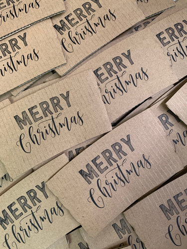 Holiday Themed Coffee Boxed Gift Sets!! Brown Kraft Sleeves, White Cups and Black Lids - Christmas Hostess or Corporate Gift