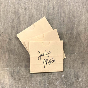 Custom Printed Small Favor Bags Paper Sacks Cookies Popcorn 3 3/8" x 3 3/16" x 1 3/4" - CUSTOM - Natural Brown Kraft - FREE U. S. SHIPPING