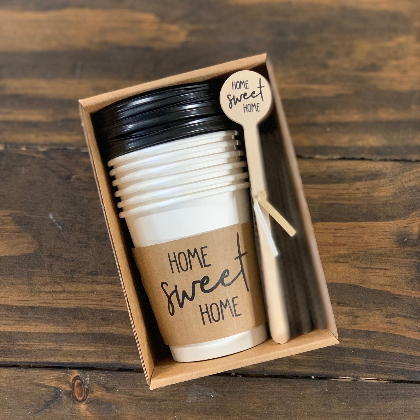 Holiday Variety Coffee Boxed Gift Sets!! Brown Kraft Sleeves, White Cups and Black Lids - Choose Size - Christmas Gift or Corporate Gift