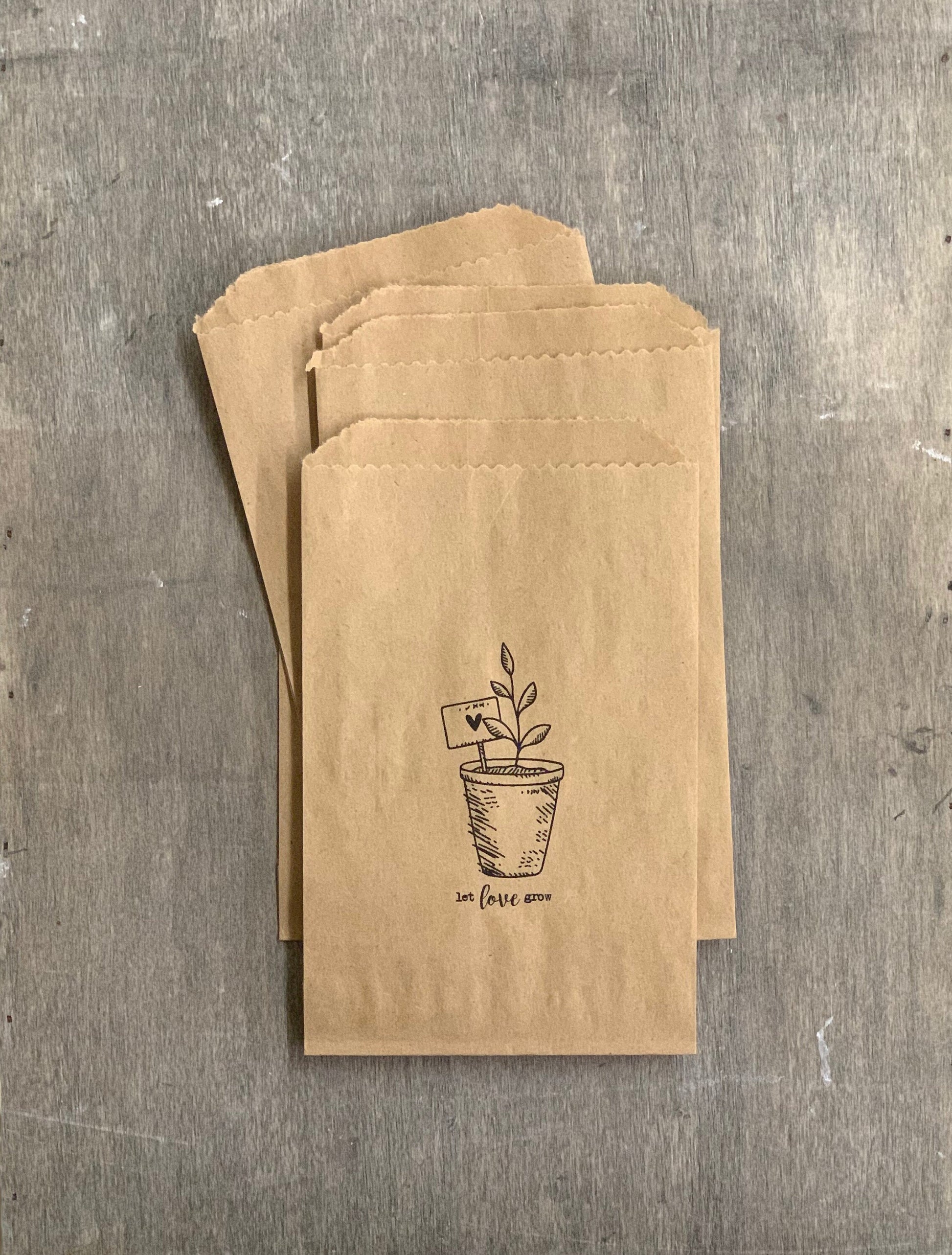 Printed Paper Bags - Favor Bags - Brown Bags White Bags - Coffee Bags - Coffee Favors - Candy Bags - Treat Bags - Free US Shipping
