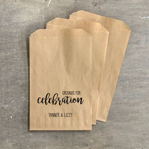 Printed Paper Bags - Favor Bags - Seed Bags - Coffee Favors - Candy Bags - Treat Bags - FREE U. S. SHIPPING