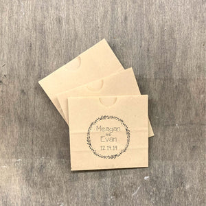 Custom Printed Small Favor Bags Paper Sacks Cookies Popcorn 3 3/8" x 3 3/16" x 1 3/4" - CUSTOM - Natural Brown Kraft - FREE U. S. SHIPPING