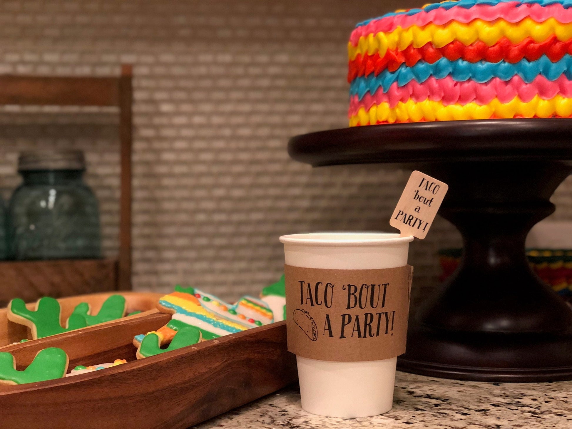 Taco 'Bout a Baby - Taco 'Bout a Party - Taco Fiesta Themed Party - Cup Sleeves, Cups, Lids, Stirrers, Cotton Bags - FREE SHIPPING!