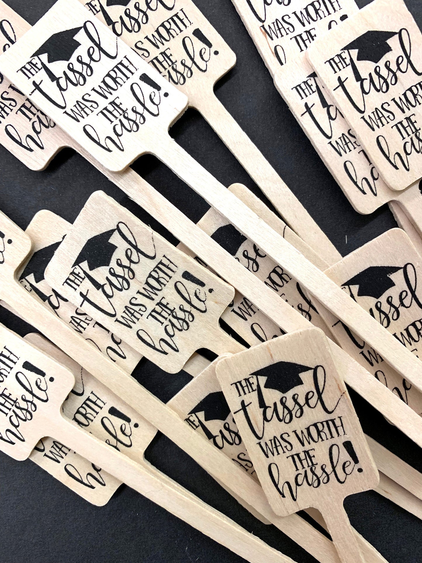 GRADUATION Themed Natural Brown Kraft Coffee Sleeves, White Cups, Black Lids - Standard Graphic Choice