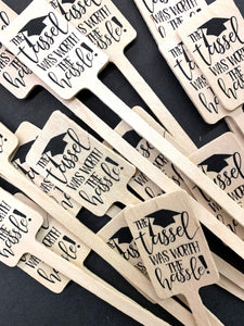 GRADUATION Themed Natural Brown Kraft Coffee Sleeves, White Cups, Black Lids - Standard Graphic Choice