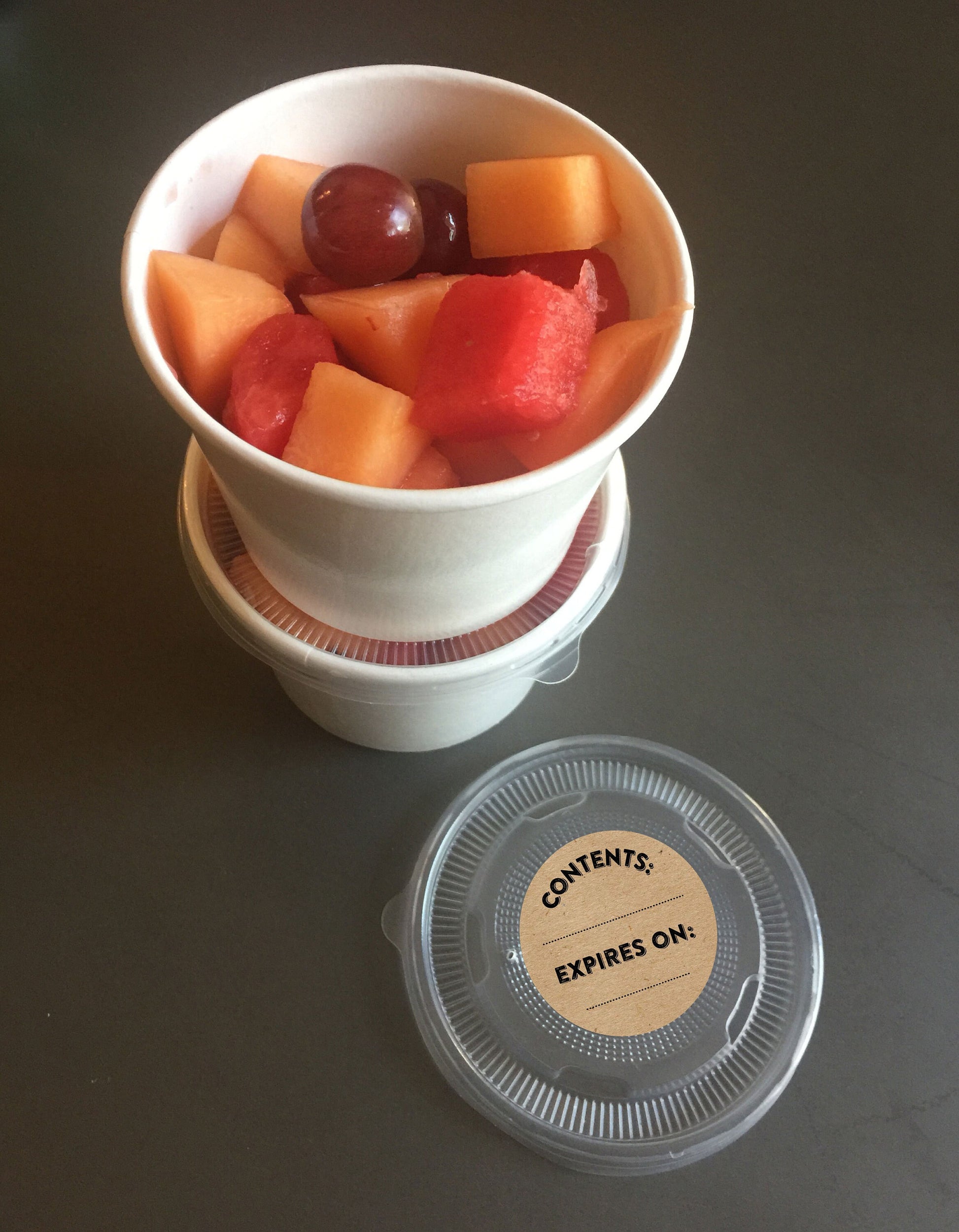FREE U.S. Shipping - Ready to Ship - Food Storage Kits - Two Sizes - Cups, Lids and Stickers for Food Labeling