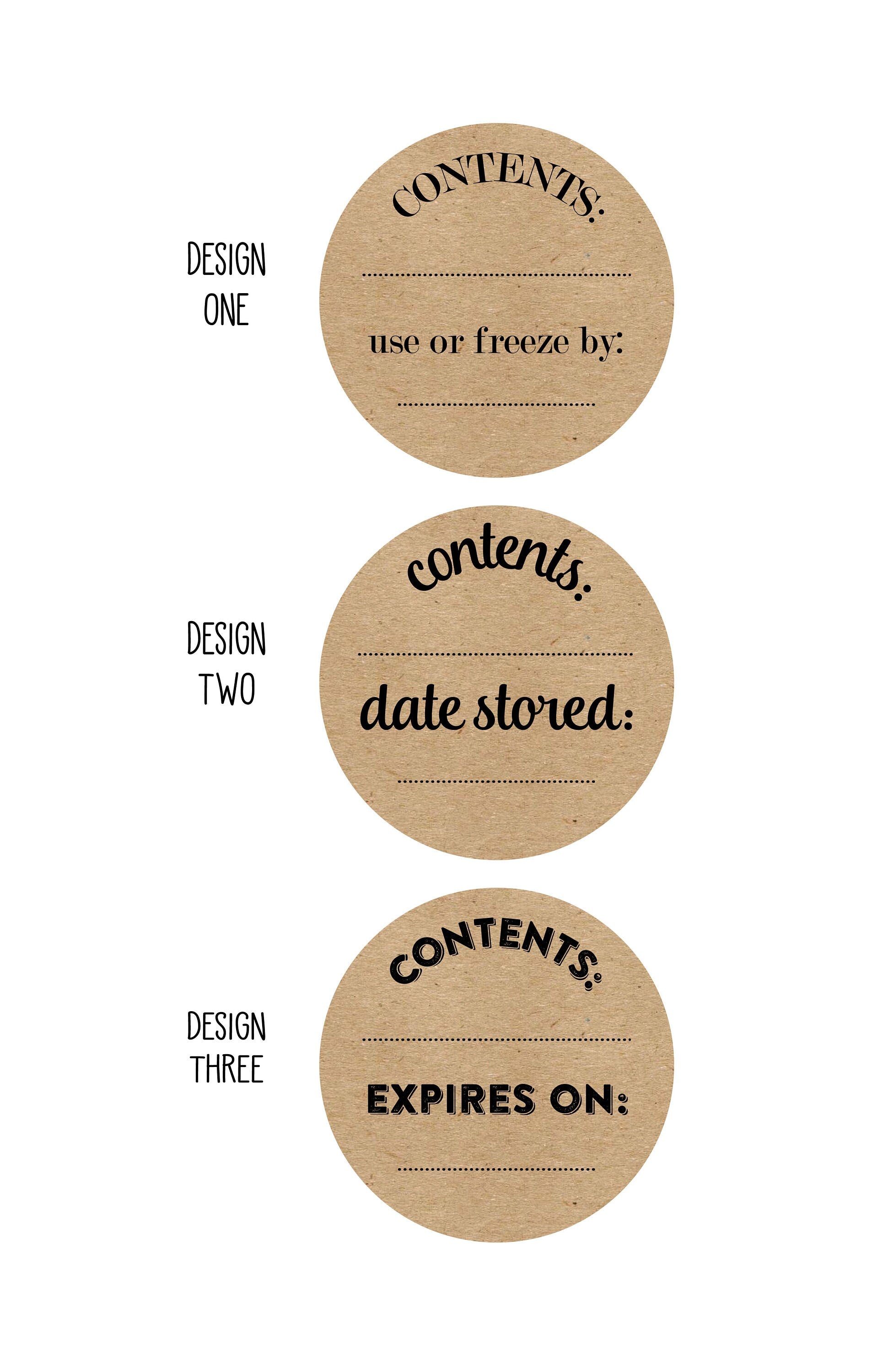 FREE U.S. Shipping - Ready to Ship - Food Storage Kits - Two Sizes - Cups, Lids and Stickers for Food Labeling