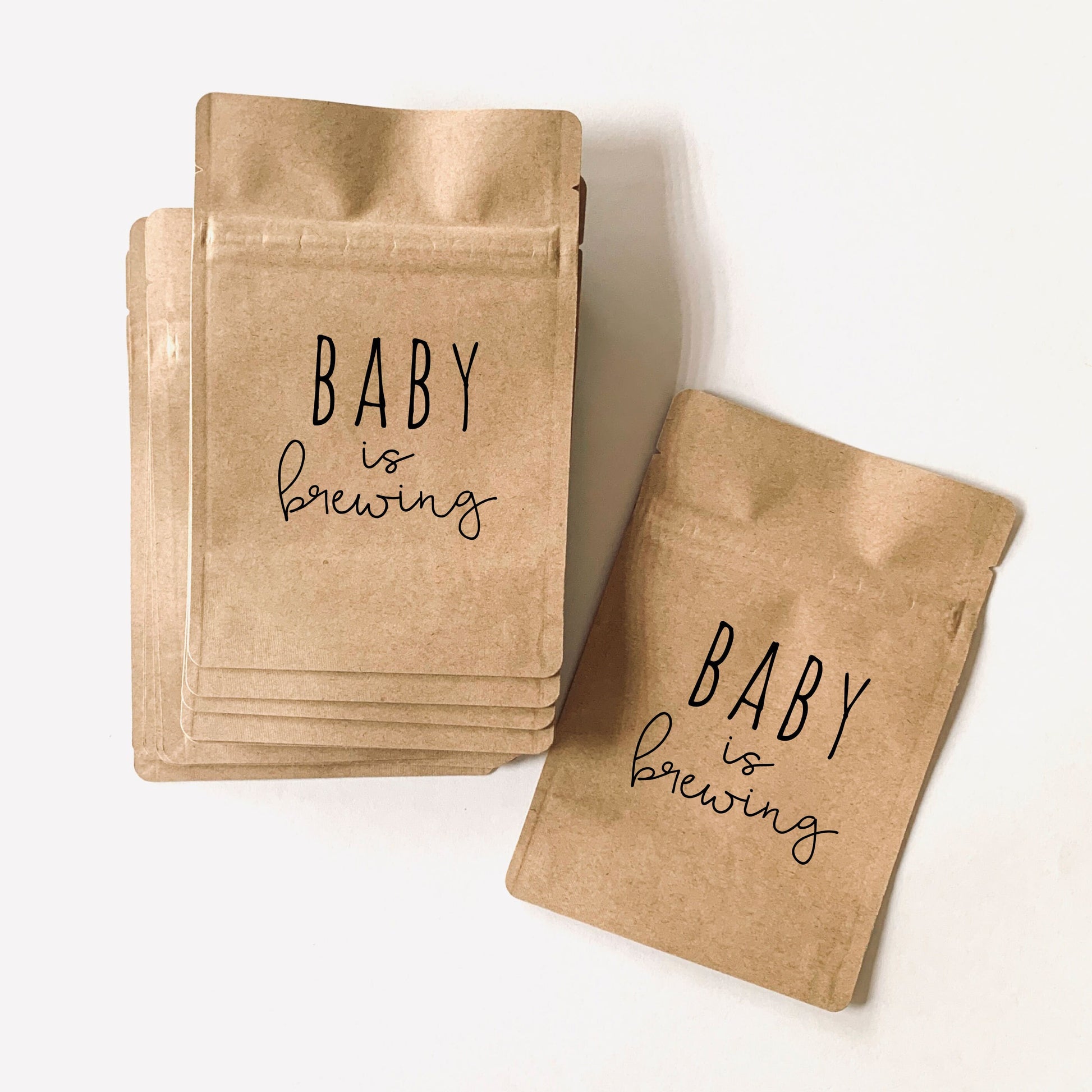 Natural Brown Kraft Lined Coffee Favor Pouches - Ready to Ship - Weddings - Coffee Beans, Ground Coffee, Tea, Candy - FREE U. S. SHIPPING