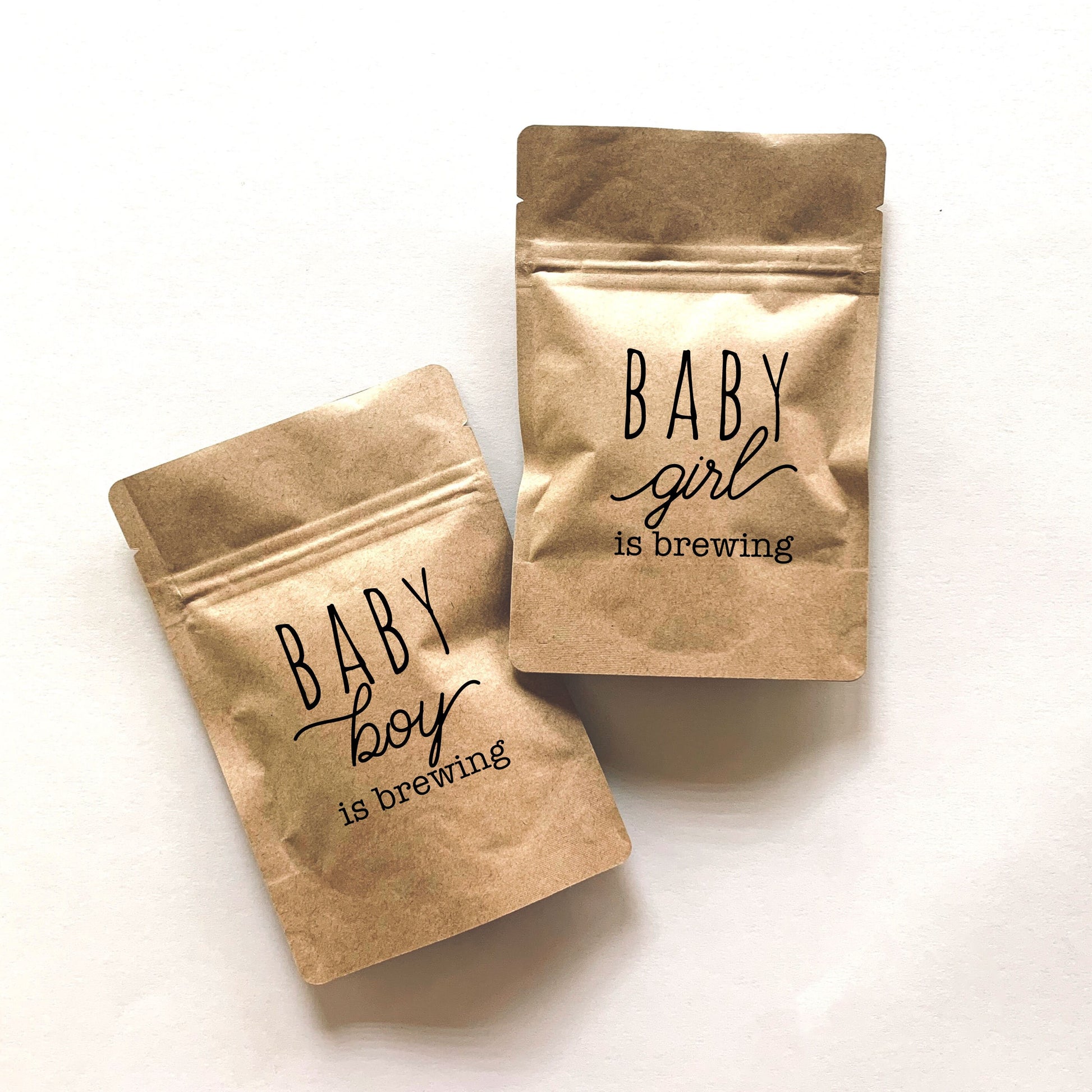 Natural Brown Kraft Lined Coffee Favor Pouches - Ready to Ship - Weddings - Coffee Beans, Ground Coffee, Tea, Candy - FREE U. S. SHIPPING