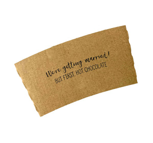 Natural Brown or White Kraft Coffee Sleeves - Love is Brewing - FREE U. S. SHIPPING