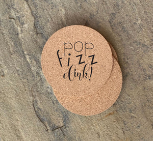 Coaster Gift Boxed Sets - 1/4" Thick Cork 4" Round Coasters - Sturdy - Reusable - Eco - Great Wedding, Teacher or Business Gift - Quick Ship