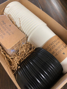 Coffee Tea Cocoa Boxed Gift Sets!! Brown Sleeves, White Cups and Black Lids - True Friend - Work Friend Coffee Lover Christmas Gift