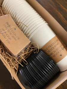 Coffee Tea Cocoa Boxed Gift Sets!! Brown Sleeves, White Cups and Black Lids - True Friend - Work Friend Coffee Lover Christmas Gift
