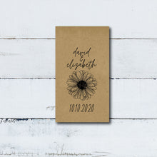 Load image into Gallery viewer, Custom Design Printed 100% Recycled Brown Kraft Personalized Seed Packets - Wedding Favors - Ready to Fill and Seal - FREE U. S. SHIPPING