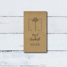 Load image into Gallery viewer, Custom Design Printed 100% Recycled Brown Kraft Personalized Seed Packets - Wedding Favors - Ready to Fill and Seal - FREE U. S. SHIPPING