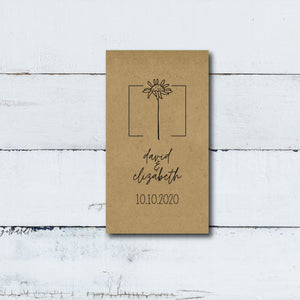 Custom Design Printed 100% Recycled Brown Kraft Personalized Seed Packets - Wedding Favors - Ready to Fill and Seal - FREE U. S. SHIPPING