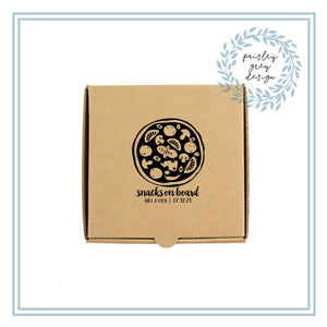 Custom Printed Mini Pizza Boxes 4.5 x 4.5 x 1 - Gift Card Size Box - Heavy Brown Kraft - Custom Graphic - Holiday Bake Gifting or Weddings