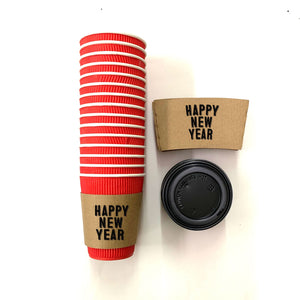 Holiday Themed Coffee Sleeves - Large Parties and Events, Gifting, Christmas Hostess or Corporate Gift - Choose Quantity