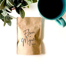 Load image into Gallery viewer, Personalized Natural Kraft Lined Coffee Favor Pouches - CUSTOM - Favors - Coffee Beans, Ground Coffee, Tea, Candy - FREE U. S. SHIPPING