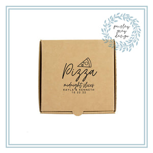 Custom Printed Mini Pizza Boxes 4.5 x 4.5 x 1 - Gift Card Size Box - Heavy Brown Kraft - Custom Graphic - Holiday Bake Gifting or Weddings