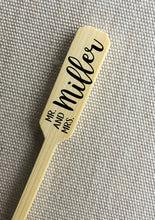 Load image into Gallery viewer, Personalized Bamboo Drink Stirrers or Pointed Picks - Cheese - Cupcakes - Cocktails - Custom Text or Graphic - FREE U. S. SHIPPING