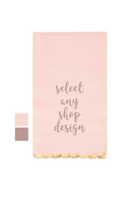 Load image into Gallery viewer, CUSTOM Printed Pink Scalloped Napkins - Mauve Ink - Custom Graphic - 100 Pieces