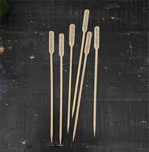 Load image into Gallery viewer, Personalized Bamboo Drink Stirrers or Pointed Picks - Cheese - Cupcakes - Cocktails - Custom Text or Graphic - FREE U. S. SHIPPING