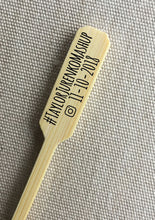 Load image into Gallery viewer, Personalized Bamboo Drink Stirrers or Pointed Picks - Cheese - Cupcakes - Cocktails - Custom Text or Graphic - FREE U. S. SHIPPING