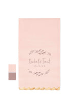 Load image into Gallery viewer, CUSTOM Printed Pink Scalloped Napkins - Mauve Ink - Custom Graphic - 100 Pieces