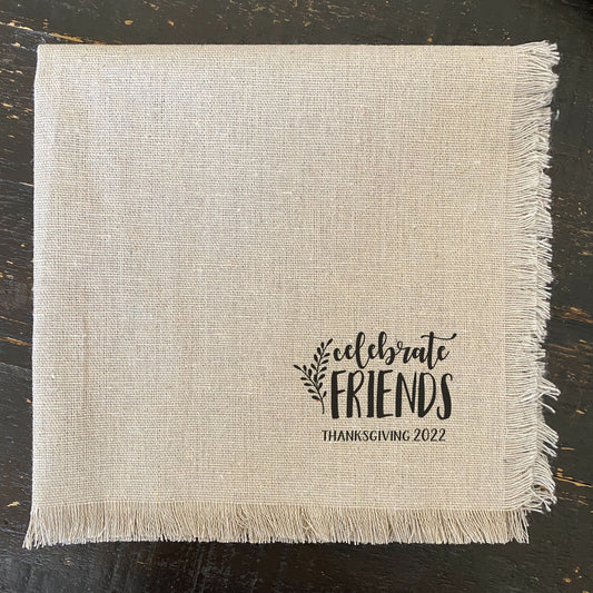 Personalized 16 Inch Linen Frayed Edge Napkin - Shop Design Choice - FREE U. S. SHIPPING
