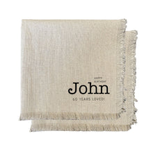 Load image into Gallery viewer, Personalized 16 Inch Linen Frayed Edge Napkin - Shop Design Choice - FREE U. S. SHIPPING