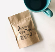 Load image into Gallery viewer, Personalized Natural Kraft Lined Coffee Favor Pouches - CUSTOM - Favors - Coffee Beans, Ground Coffee, Tea, Candy - FREE U. S. SHIPPING