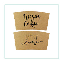 Load image into Gallery viewer, Natural Brown Kraft Coffee Sleeves - Non-Personalized Phrases - FREE U. S. SHIPPING