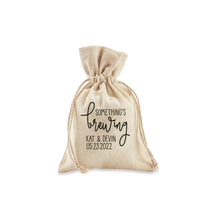 Load image into Gallery viewer, FREE U. S. SHIPPING Custom Coffee Tea Premium Favor Cotton Drawstring Bags - Wedding or Shower - Coffee Beans, Ground Coffee, Tea, Candy