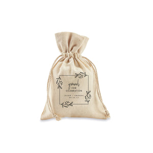 FREE U. S. SHIPPING Custom Coffee Tea Premium Favor Cotton Drawstring Bags - Wedding or Shower - Coffee Beans, Ground Coffee, Tea, Candy