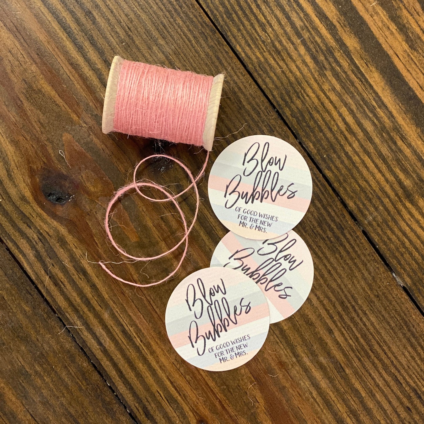 PRINTED TAGS - 49mm Round Two Inch Tags - Printed and Cut - (Plain or Customized) - Jute Included with 100 or More Tags