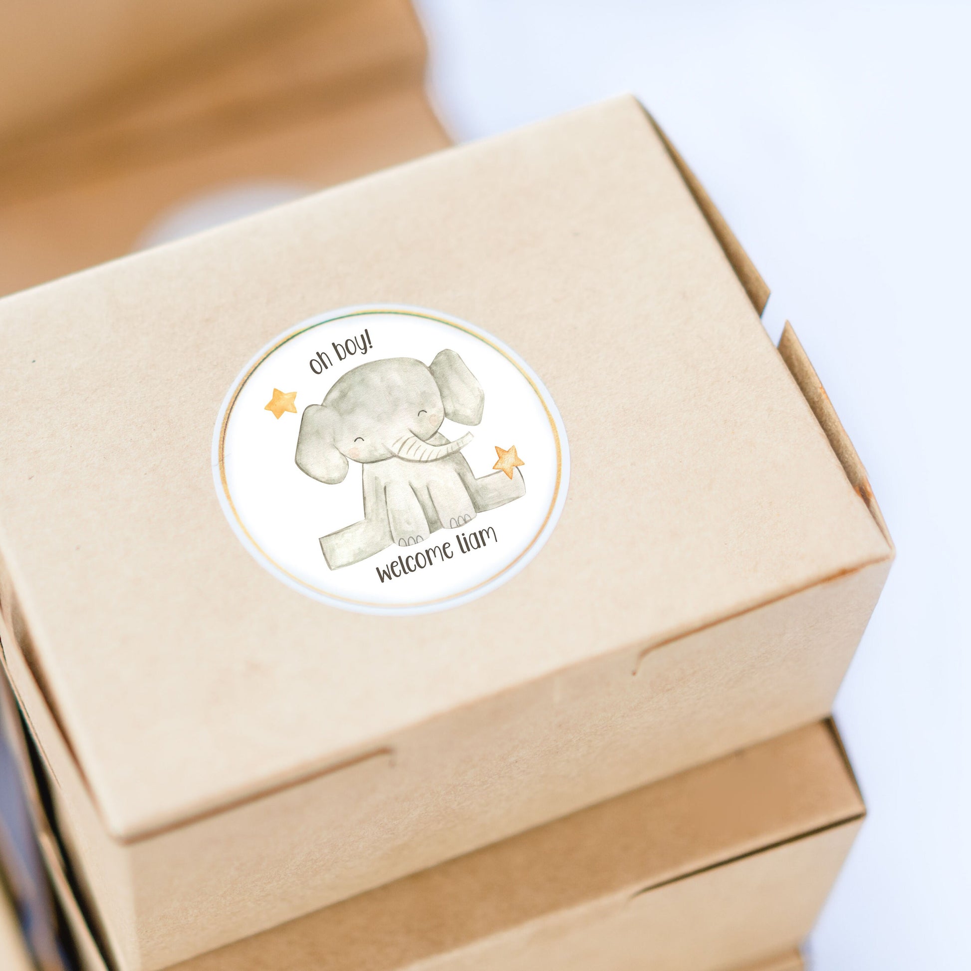 Printed Brown Kraft Label Set - Custom Text Design or Your Graphic